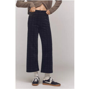 Anthropologie The Colette Cropped Wide-Leg Pants Plaid Corduroy Edition 27???